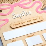 Personalized Bow Design Interchangeable Today Is My First Last Day Of School Sign Board with Name Back to School Gift for Girls