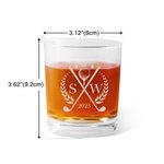 Personalised Engraved Golf Initial Name Old Fashioned Whiskey Glasses Matching Glass Decanter Birthday Wedding Anniversary Gift for Men