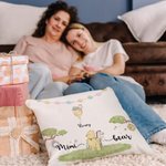 Personalized Cute Classic Winnie the Pooh Honey Balloon Throw Pillow Cover with 1-5 Names Mother's Day Birthday Gift for Family