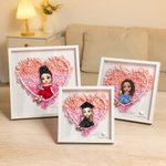 Personalizada de dibujos animados de Graduados Amor Flor de papel Shadow Box Marco con Nombre Decoración para el Hogar Graduación Keepsake Regalo para la Mujer