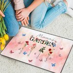 Personalisierte Mama's Garden 1-8 Geburt Blumen Schmetterling Namen Türmatte Home Decor Muttertag Geburtstag Geschenk für Mama Oma