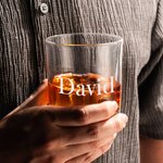Personalised Engraved Golf Initial Name Old Fashioned Whiskey Glasses Matching Glass Decanter Birthday Wedding Anniversary Gift for Men