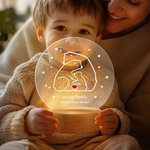 Lámpara de noche LED acrílica personalizada con base de madera y texto Decoración del hogar Cumpleaños Día de la Madre Día del Padre Regalo para mamá Papá Familia