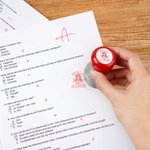 Personalized Well Done Great Job Portrait Self-Inking Teacher Stamp with Text Teacher's Day Thank You Motivational Gift for Teachers