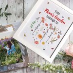 Personalized This Mom's Garden Belongs To 1-12 Birth Flowers Frame Painting with Names and Title Birthday Mother's Day Gift for Mother Grandma