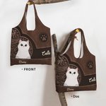 Sac à Course Personnalisé avec 2 Noms et 1-6 Motifs d'Animal de Compagnie Cadeau Anniversaire Fête des Mères pour Femme