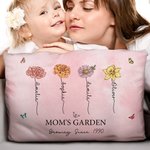 Personalizado 1-12 Nacimiento Flores Jardín Almohada Funda con Nombres Multicolor Decoración del Hogar Día de la Madre Regalo de inauguración de la casa para la abuela mamá