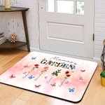 Personalisierte Mama's Garden 1-8 Geburt Blumen Schmetterling Namen Türmatte Home Decor Muttertag Geburtstag Geschenk für Mama Oma
