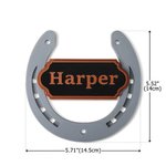 Personalizado Multicolor Clásico 3D de impresión en forma de herradura Establo Nombre de la placa Puerta Granero Granja Accesorio Regalo para los amantes del caballo Propietario