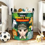 Personalisierte Cartoon Charakter Wald Tier wasserdicht Lagerung Korb mit Namen Kinderzimmer Dekoration Kindertag Housewarming Geschenk für Kinder