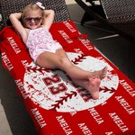 Personalised Basketball Volleyball Football Quick Dry Oversized Microfiber Beach Towel with Name and Number Travel Essential Holiday Gift for Kids