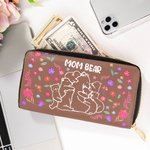 Personalisierte Floral Mama Bär und 1-10 Baby Bären Frauen Portemonnaie mit Fächern Muttertag Geburtstag Geschenk für Mama Oma
