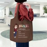 Personalisierte langlebige Krankenschwester Arzt Cartoon Charakter große Tragetasche mit Namen Anerkennung Geschenk für medizinisches Personal
