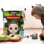 Personalisierte Cartoon Charakter Wald Tier wasserdicht Lagerung Korb mit Namen Kinderzimmer Dekoration Kindertag Housewarming Geschenk für Kinder