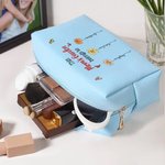 Personalisierte Geburt Blume Garten Leder Kosmetiktasche Tasche mit Geburt Blume und Name Portable Reise Essentials Geburtstag Muttertag Geschenk für sie