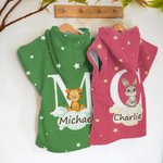 Gepersonaliseerde Oversized Strandlaken met Dierenkap voor Kinderen met Naam Initiaal Superabsorberend voor Reizen Zomervakantie Als Verjaardagscadeau