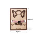 Personalizzato cane gatto orecchie silhouette collare di legno con nome Pet perdita regalo commemorativo per l'amante dell'animale domestico