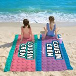 Gepersonaliseerde Pixel stijl Cousin Crew sneldrogende oversized strandhanddoek met naam Summer Travel Essential Beach Party Gift voor familie kinderen