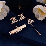 Personalised Initials Name Cufflinks Tie Clip Brooch Pin Father's Day Wedding Anniversary Birthday Gift for Father Men Groomsmen