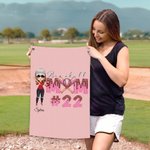 Personalized Ice Cream Dripping Baseball Mom Towel with Name and Number Portable Birthday Sport Accessories Gift for Baseball Sport Lovers