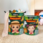 Personalisierte Cartoon Charakter Wald Tier wasserdicht Lagerung Korb mit Namen Kinderzimmer Dekoration Kindertag Housewarming Geschenk für Kinder