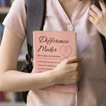 Personalised Difference Maker Definition A5 Leather Journal Notebook with 100 Lined Pages and Name Birthday Office Gift for Writers Colleagues Friends
