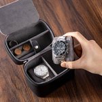 Personalized Engraved Monogram Initial Name Leather Storage Box Portable Travel Accessories Birthday Father's Day Gift for Father Husband