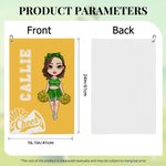 Personalised Cartoon Cheerleading Girl Soft Quick Dry Waffle Towel with Name and Hanging Clip Sports Accessories Birthday Gift for Cheerleader Women