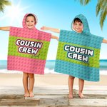 Gepersonaliseerd geportretteerd neefje Crew Hooded Strandlaken met naam Zomervakantie Reizen Strandfeest Accessoire Verjaardagscadeau voor kinderen