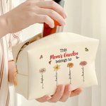Personalisierte Geburt Blume Garten Leder Kosmetiktasche Tasche mit Geburt Blume und Name Portable Reise Essentials Geburtstag Muttertag Geschenk für sie