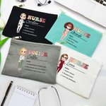 Gepersonaliseerde Verpleegster Dokter Cartoon Karakter Draagbare Canvas Make-up tas met naam Verjaardag Waardering Gift voor medisch personeel