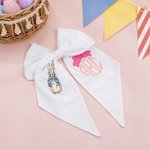 Personalized Cotton Easter Eggs Peter Rabbit Plaid Easter Basket Bow with Embroidered Monogram Easter Gift for Kids