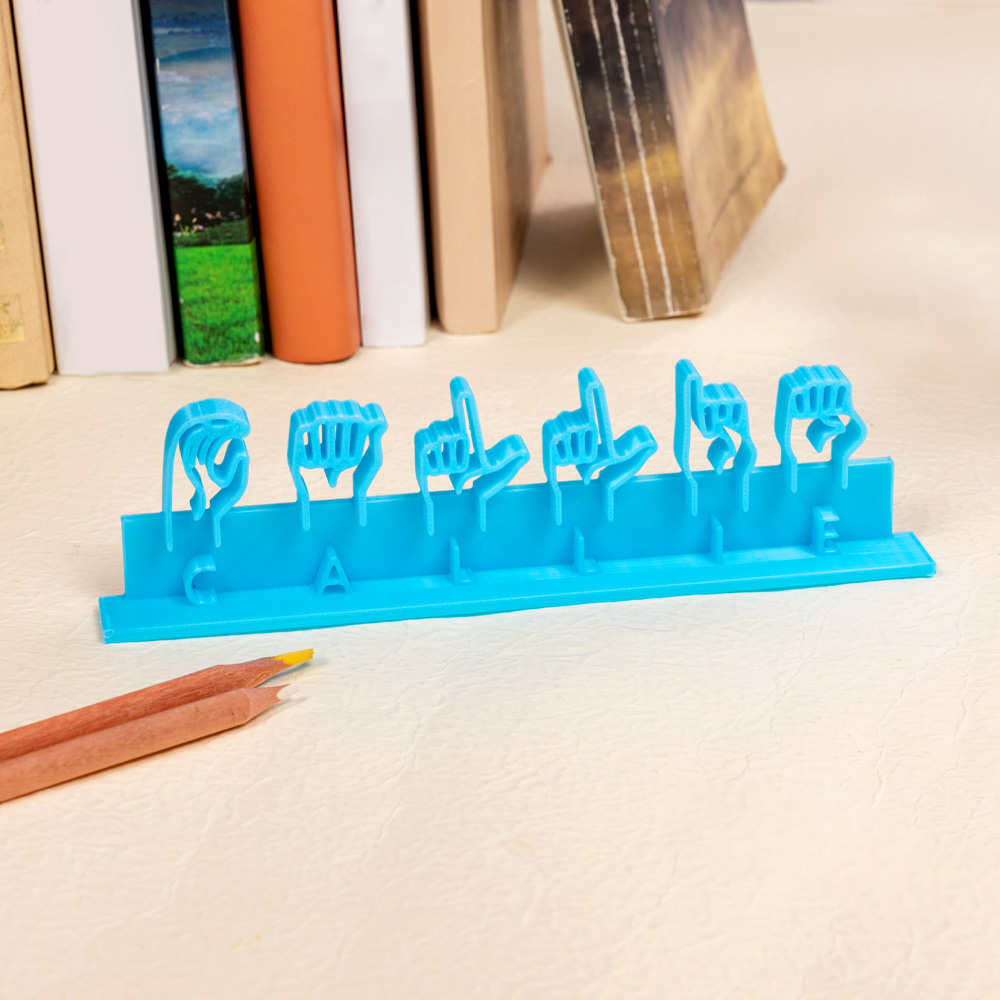 Personalized Multicolor American Sign Language 3D Printed Desk Name ...