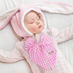 Personalized Cotton Easter Eggs Peter Rabbit Plaid Easter Basket Bow with Embroidered Monogram Easter Gift for Kids