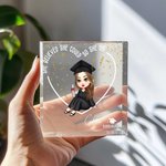 Placca acrilica quadrata personalizzata con nome, decorazione da scrivania, regalo di laurea per laureati.