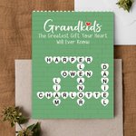 Personalized Grandkids Make Life More Grand Crossword Scrabble Puzzle Building Brick with Names Mother's Day Housewarming Gift for Grandma Mom
