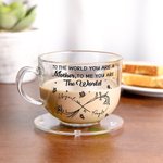 Personalizada Madre Kid Infinito Mes de Nacimiento Flores 16 oz Vaso de cristal transparente con asa y nombre Día de la Madre Regalo de cumpleaños para mamá abuela