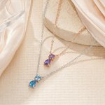 Personalized Dainty Teardrop Birthstone Necklace Charming Jewellery Birthday Anniversary Mother's Day Gift for Women
