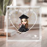 Placca acrilica quadrata personalizzata con nome, decorazione da scrivania, regalo di laurea per laureati.