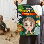 Personalisierte Cartoon Charakter Wald Tier wasserdicht Lagerung Korb mit Namen Kinderzimmer Dekoration Kindertag Housewarming Geschenk für Kinder