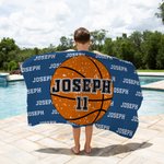 Personalised Basketball Volleyball Football Quick Dry Oversized Microfiber Beach Towel with Name and Number Travel Essential Holiday Gift for Kids