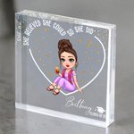 Placca acrilica quadrata personalizzata con nome, decorazione da scrivania, regalo di laurea per laureati.