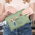 Gepersonaliseerde Verpleegster Dokter Cartoon Karakter Draagbare Canvas Make-up tas met naam Verjaardag Waardering Gift voor medisch personeel