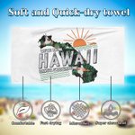 Toalla de playa de gran tamaño y secado rápido con texto Personalizada con diseño de mapa de estado Regalo de fiesta de vacaciones de verano para amantes de la natación en familia