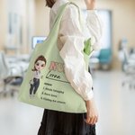 Personalisierte langlebige Krankenschwester Arzt Cartoon Charakter große Tragetasche mit Namen Anerkennung Geschenk für medizinisches Personal