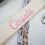 Personalisierte Multicolor Ballettschuhe gesticktes Namensschild Herz Schlüsselanhänger Rucksack Zubehör Geburtstagsgeschenk für Ballerina