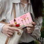 Cartera personalizada de cuero de PU con 1-12 nombres y correa para la muñeca para el Día de la Madre Regalo de agradecimiento para la abuela mamá