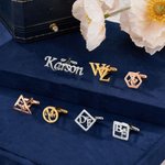 Personalised Initials Name Cufflinks Tie Clip Brooch Pin Father's Day Wedding Anniversary Birthday Gift for Father Men Groomsmen