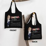 Personalisierte langlebige Krankenschwester Arzt Cartoon Charakter große Tragetasche mit Namen Anerkennung Geschenk für medizinisches Personal