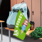 Personalised Cartoon Cheerleading Girl Soft Quick Dry Waffle Towel with Name and Hanging Clip Sports Accessories Birthday Gift for Cheerleader Women